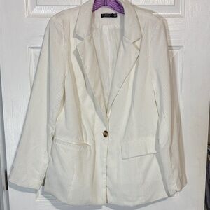 Nasty Gal White Corduroy Blazer